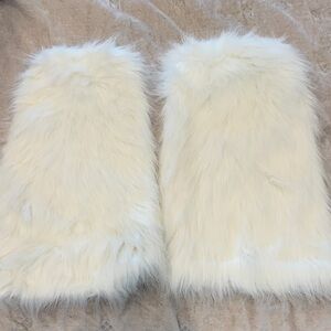 White Furry Boot Covers
